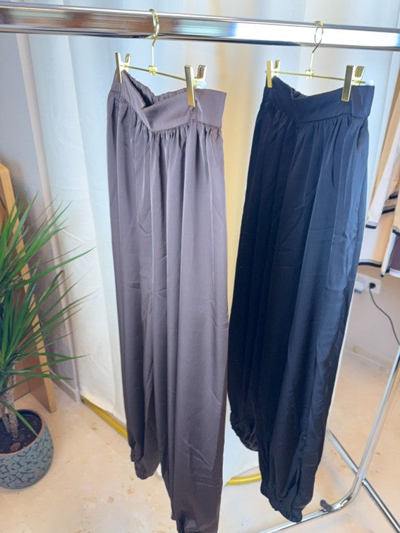 Pantalón Bombacho Satinado Elástico