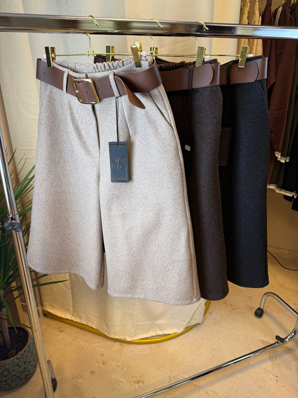 Pantalón Midi con Cinturón