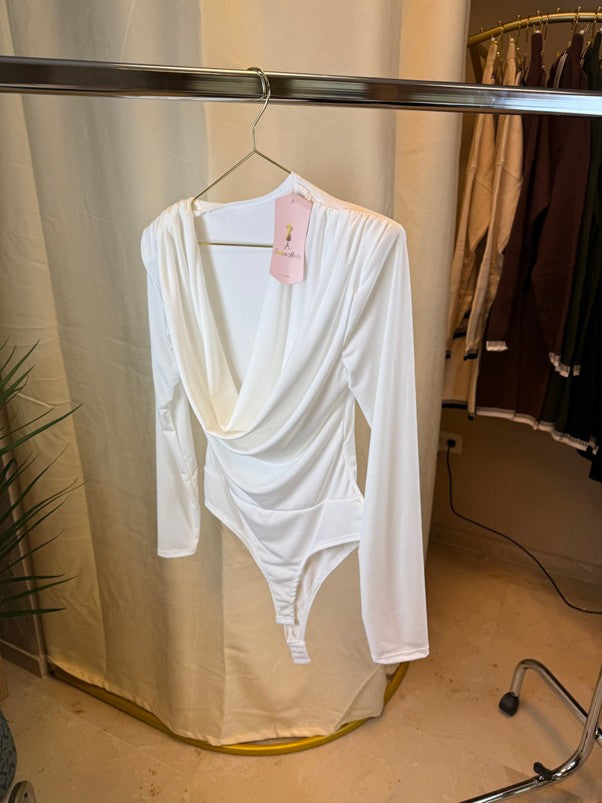 Body Blanco Cuello Drapeado